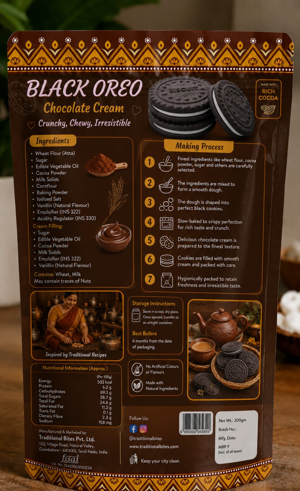 Black Oreo ingredients and pack details